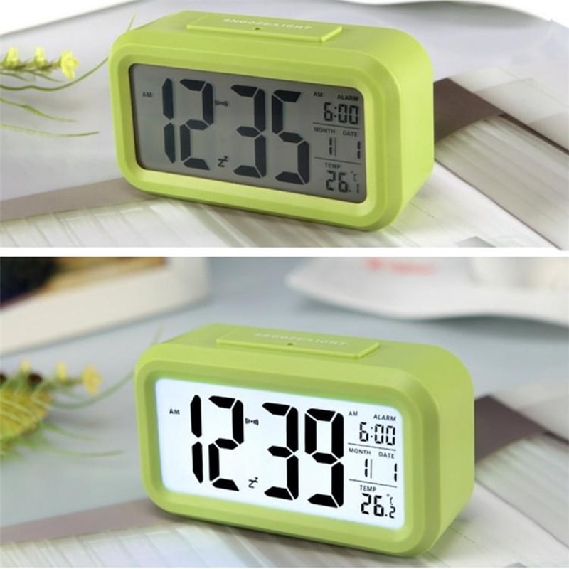 Smart Night Light Digital Alarm Clock with Temperature Display & Snooze Function