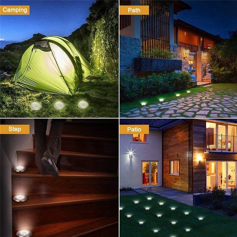 2PCS IP65 Solar Ground Lights For Garden Pathways Outdoor Landscapes 11