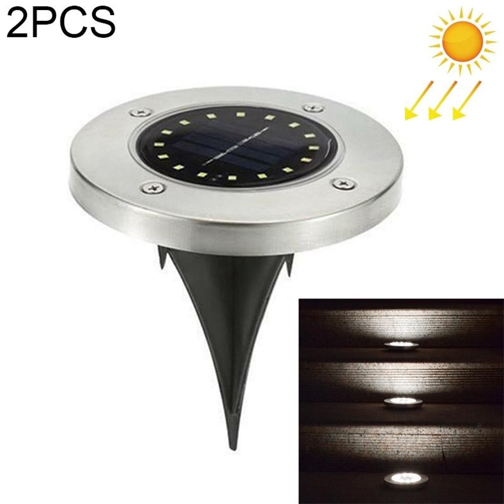 2PCS IP65 Solar Ground Lights for Garden Pathways & Outdoor Landscapes