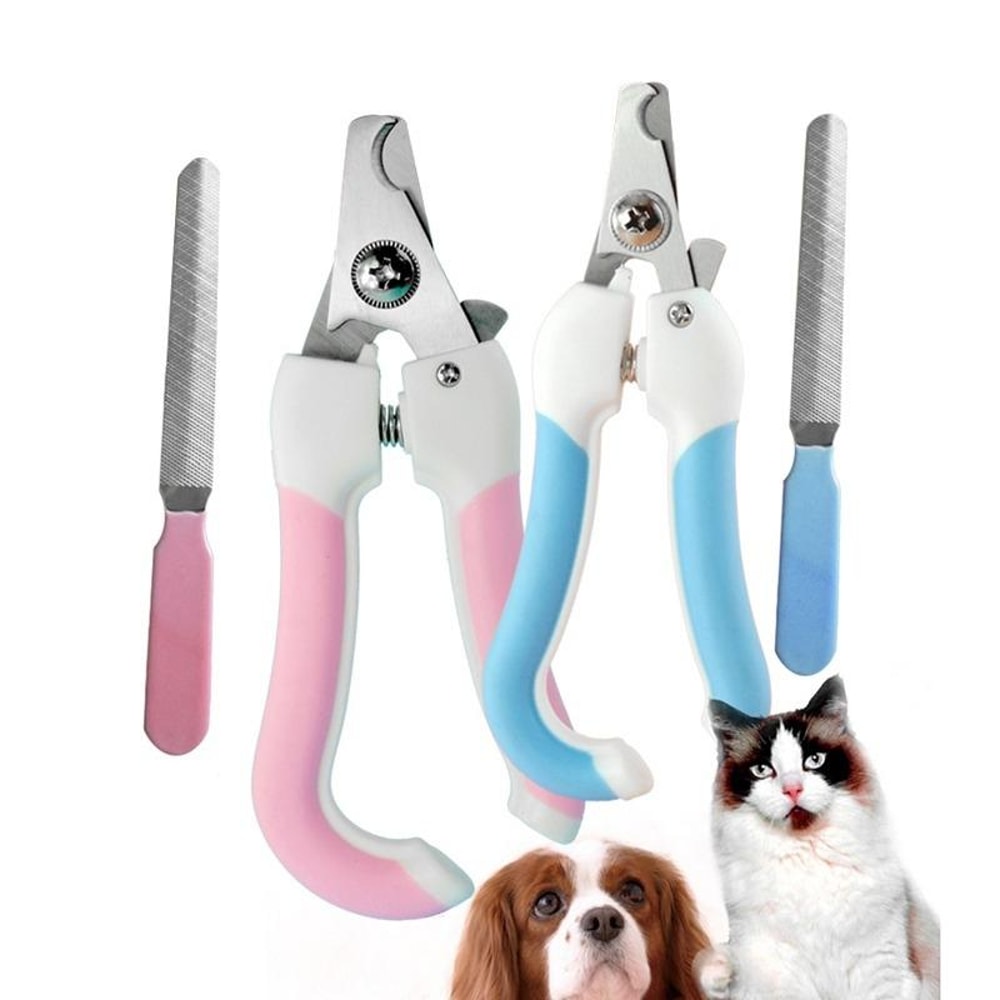 Gentle Grip Pet Nail Clipper Set With Stainless Steel Cat Nail Trimmer And Nail File 2