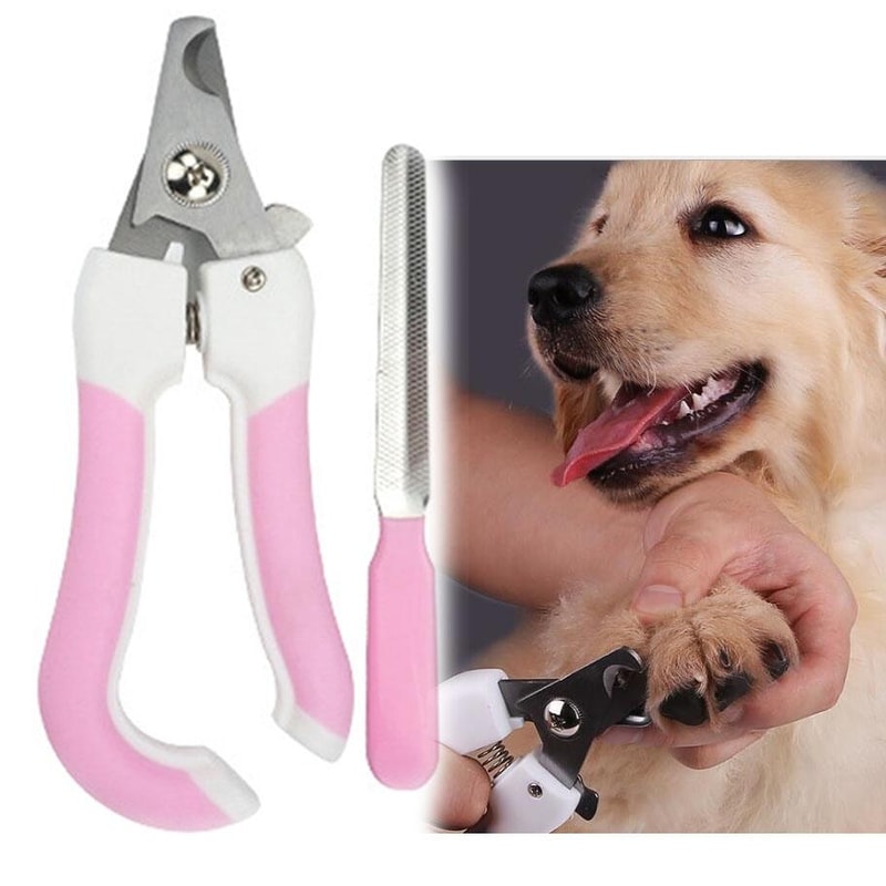 Gentle Grip Pet Nail Clipper Set with Stainless Steel Cat Nail Trimmer and Nail File