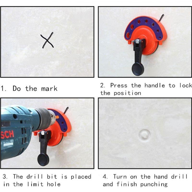 Precision Tile Glass Hole Locator Suction Cup Guide For 412mm Drill Bits 5