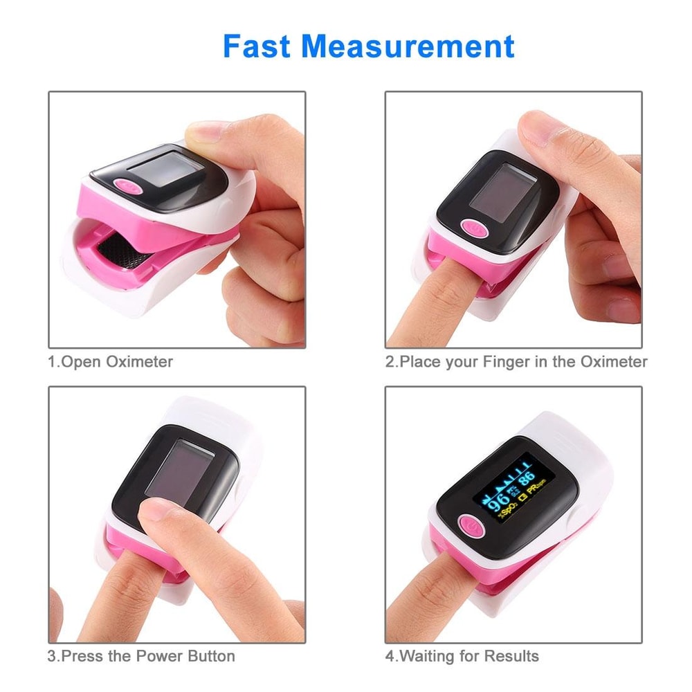 AB80 Fingertip Pulse Oximeter Blood Oxygen Heart Rate Monitor 10
