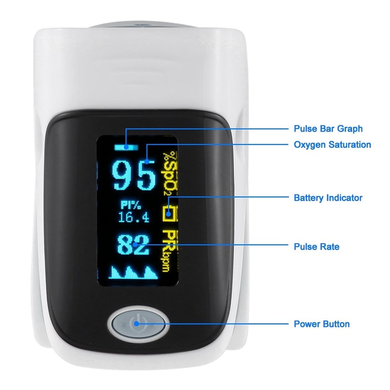 AB80 Fingertip Pulse Oximeter Blood Oxygen Heart Rate Monitor 5