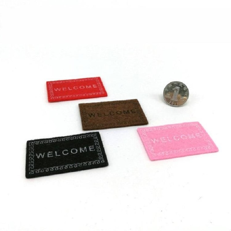 Mini Welcome Floor Mat For Dollhouse Decor Handmade Simulation Entrance Rug 2