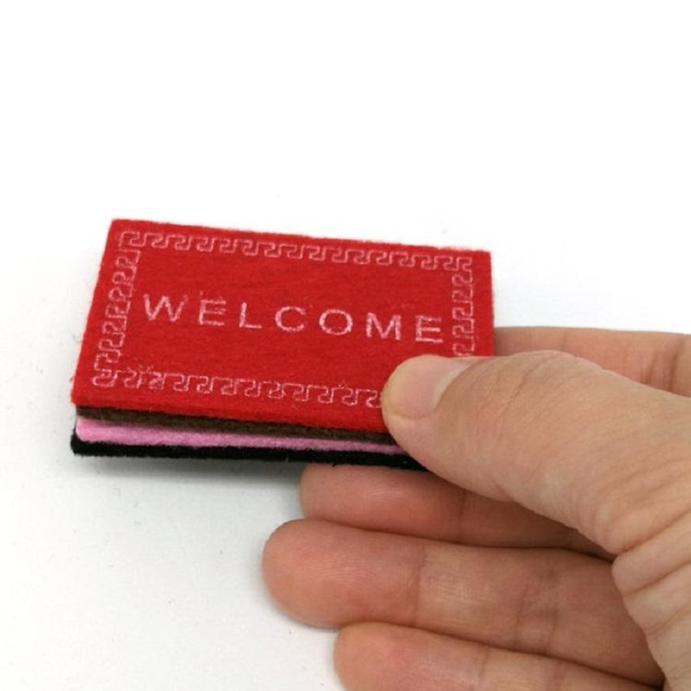 Mini Welcome Floor Mat For Dollhouse Decor Handmade Simulation Entrance Rug 3