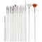 15-Piece Nail Art Brush Set for Manicure Design, Rhinestones & Fine Nail Painting
