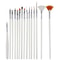 15-Piece Nail Art Brush Set for Manicure Design, Rhinestones & Fine Nail Painting