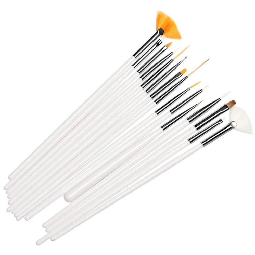 15-Piece Nail Art Brush Set for Manicure Design, Rhinestones & Fine Nail Painting