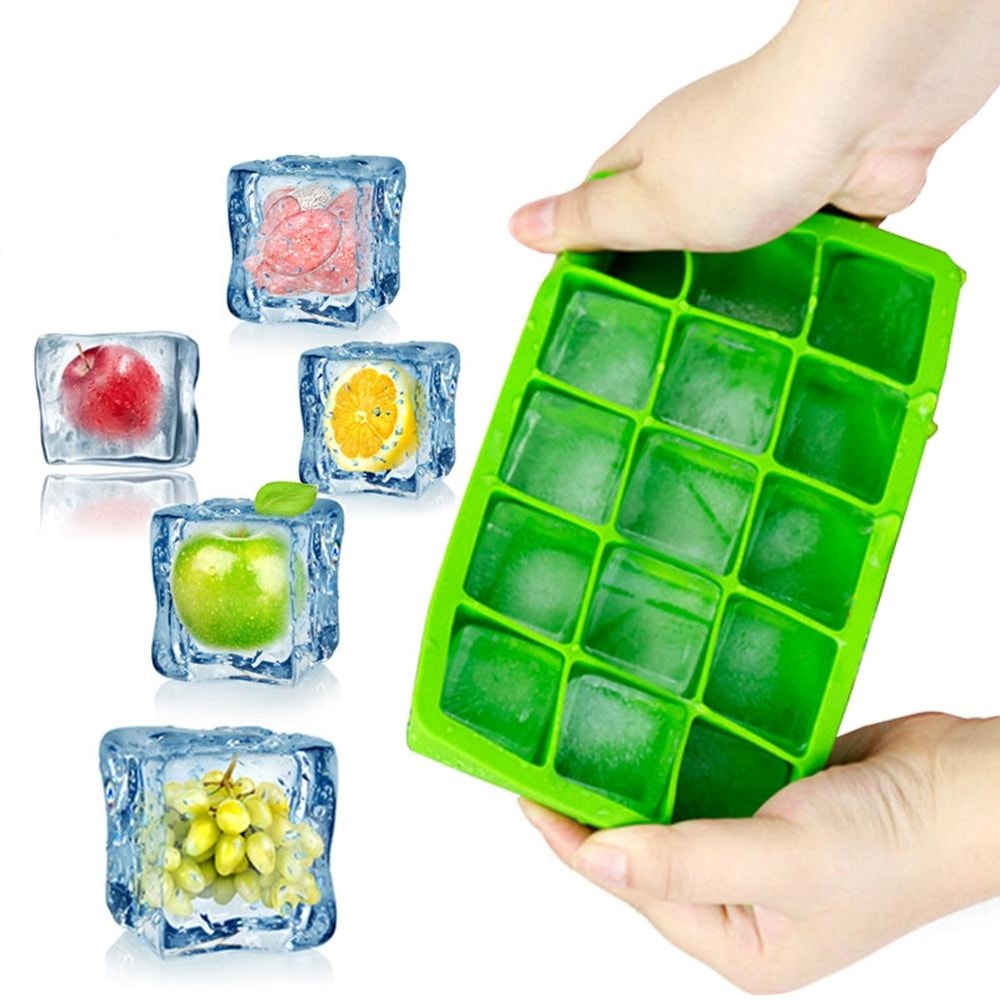 15 Grid Silicone Ice Cube Tray With Lid Large Square Slow Melting Ice Mold For Drinks Cocktails 4