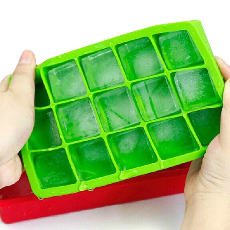15 Grid Silicone Ice Cube Tray With Lid Large Square Slow Melting Ice Mold For Drinks Cocktails 2