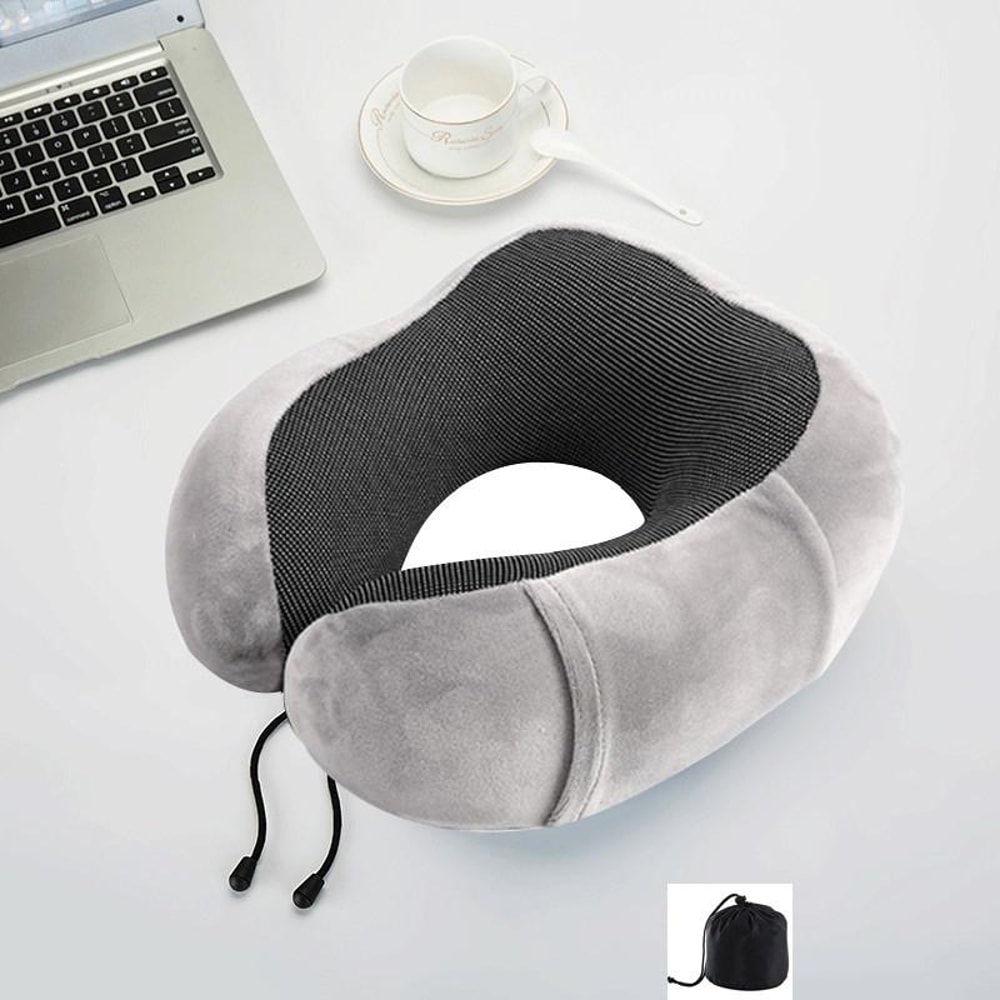 Magnetic Memory Foam Travel Neck Pillow For Airplane Car Office Comfort 0