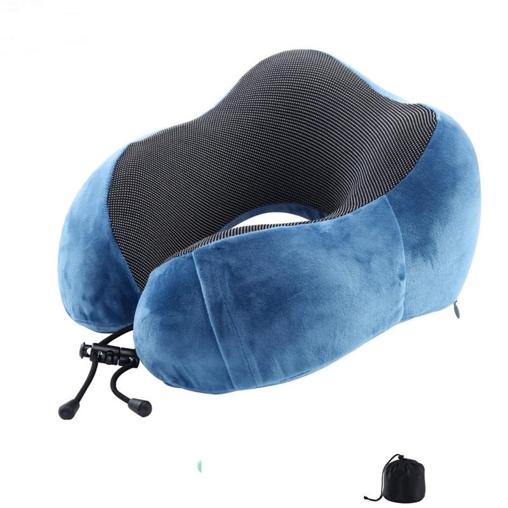 Magnetic Memory Foam Travel Neck Pillow For Airplane Car Office Comfort 7