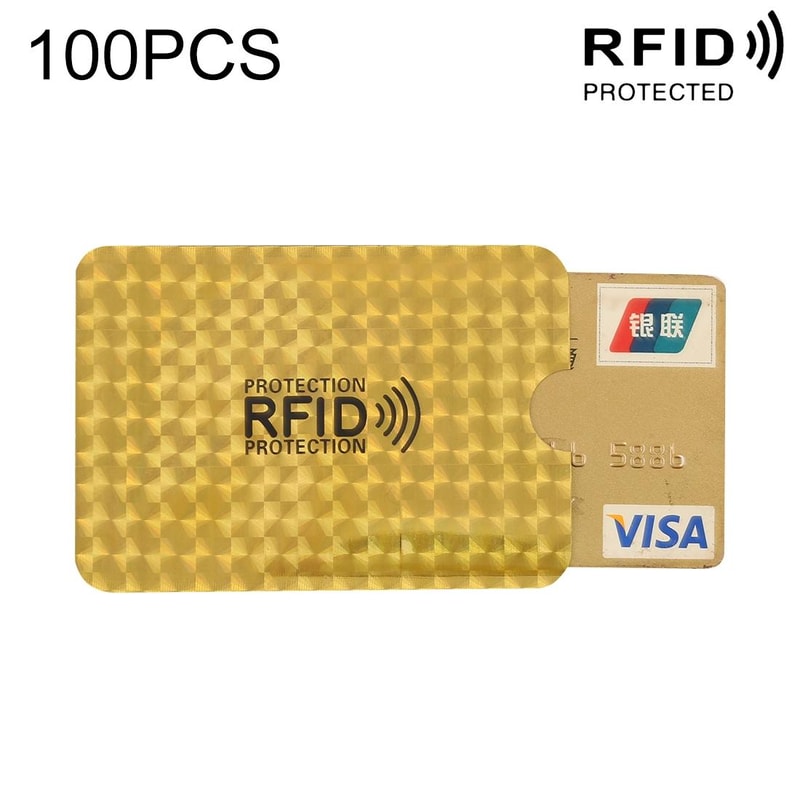100PCS RFID Blocking Sleeves for Credit Cards and IDs Secure Aluminum Foil Card Protectors