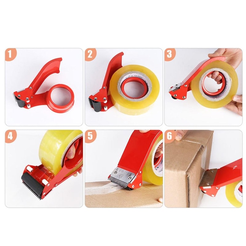Heavy Duty Tape Dispenser with Stainless Steel Blade for Carton Sealing & Packing Tape