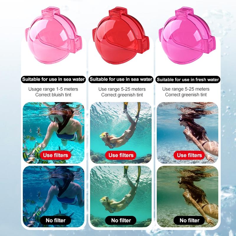 Insta360 X3 Underwater Purple Diving Filter Lens for Waterproof Housing