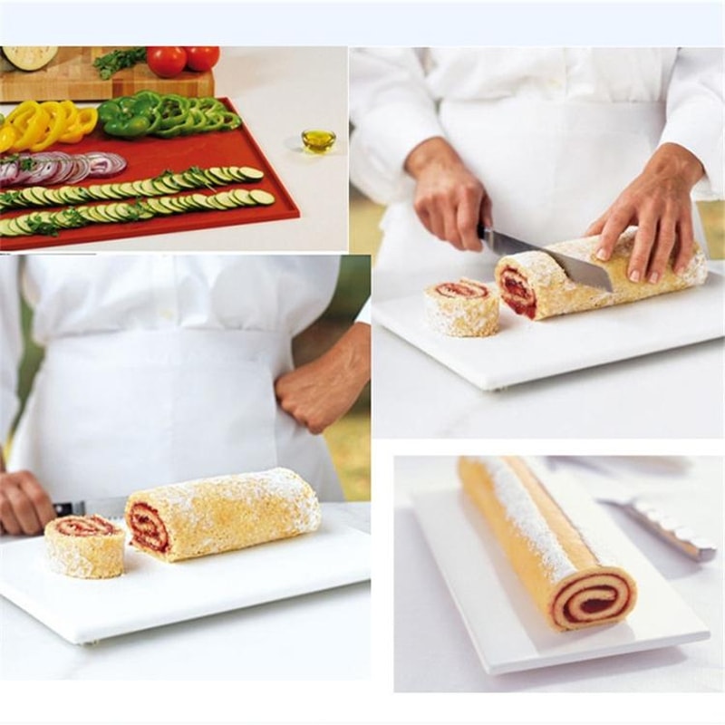 2PCS Silicone Baking Mat Swiss Roll Cake Pad NonStick Baking Sheet For Cakes Pastries 6