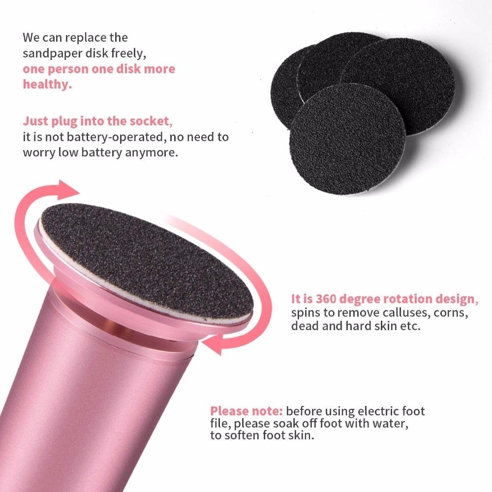 Electric Pedicure Foot File with Adjustable Speed for Callus & Dry Skin Removal
