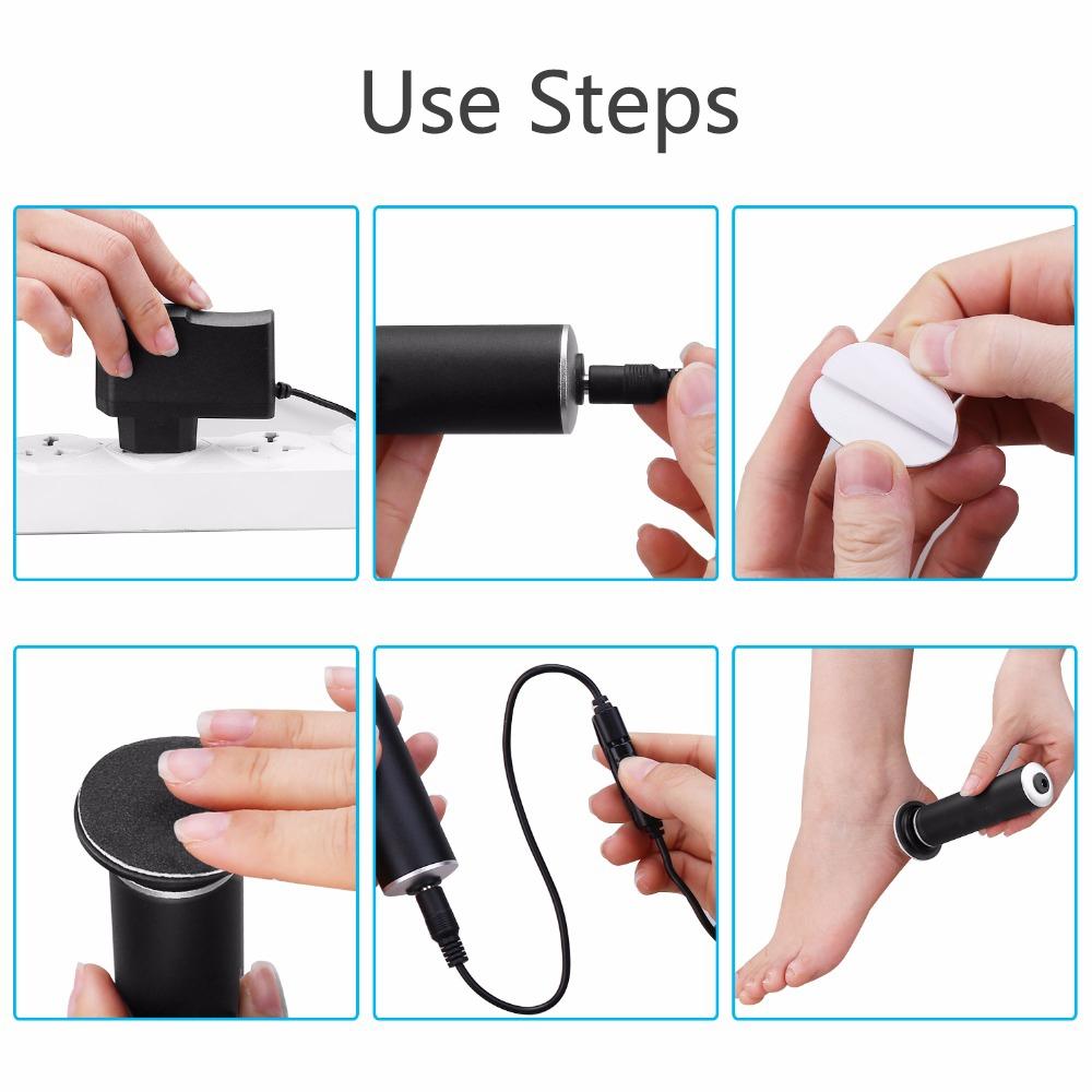 Electric Pedicure Foot File with Adjustable Speed for Callus & Dry Skin Removal