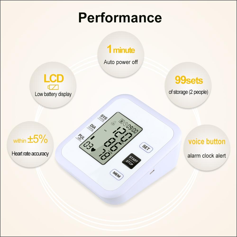 Smart Upper Arm Digital Blood Pressure Monitor with Voice Support & Heart Rate Tracking