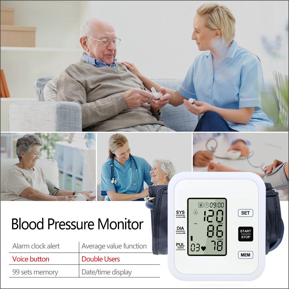 Smart Upper Arm Digital Blood Pressure Monitor with Voice Support & Heart Rate Tracking