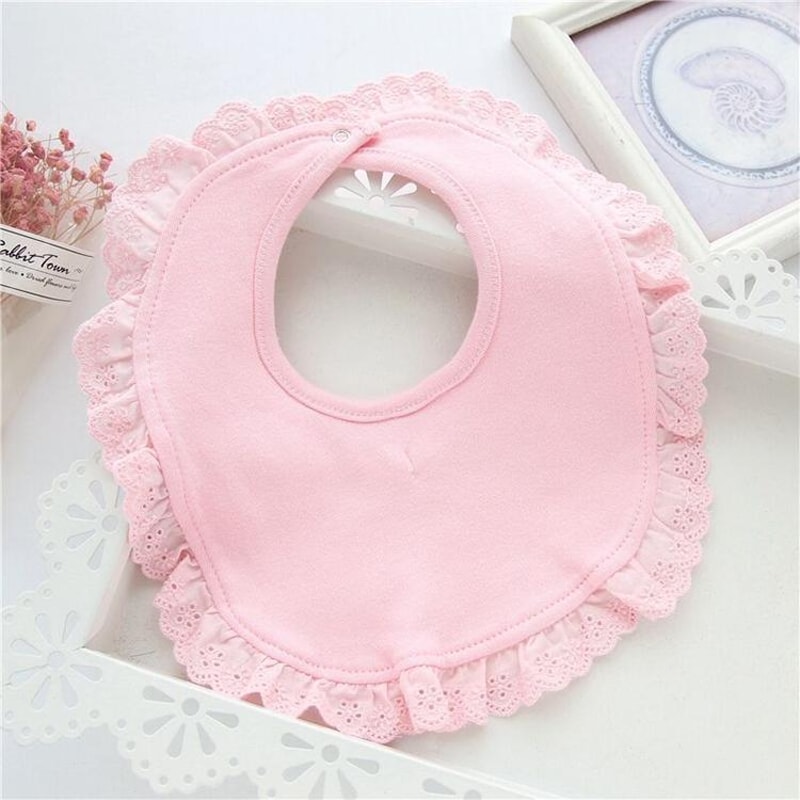 Elegant Baby Bibs With Lace Bow Soft Cotton Drool Scarf For Newborn Girls 1
