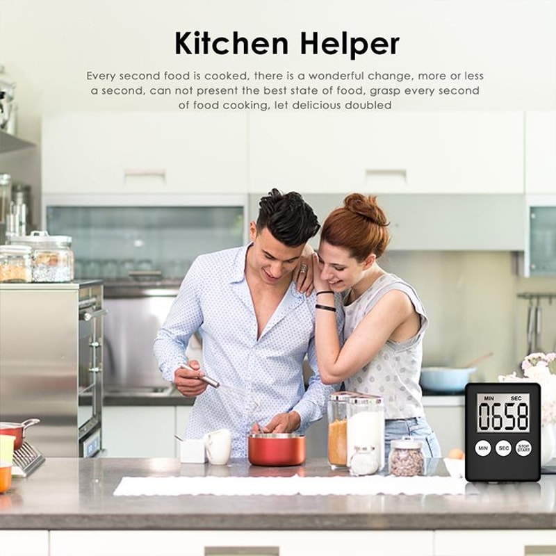 Ultra Slim Digital Kitchen Timer With LCD Display Magnetic Back Countdown Clock Function 4