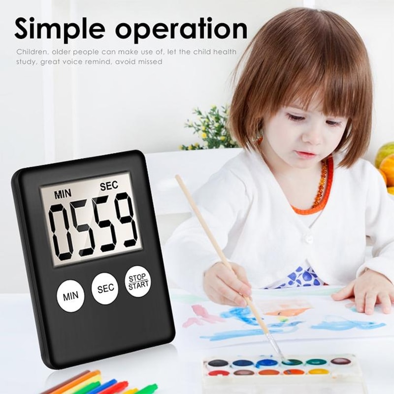 Ultra Slim Digital Kitchen Timer With LCD Display Magnetic Back Countdown Clock Function 6