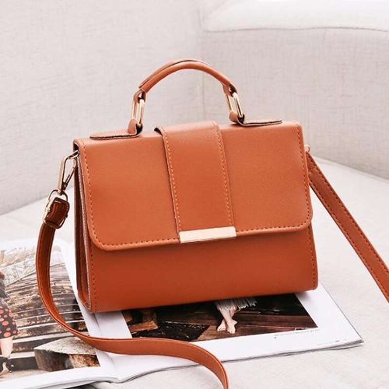 Elegant PU Leather Crossbody Shoulder Bag for Women with Flap Messenger Design