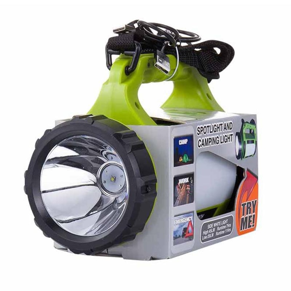 Rechargeable LED Searchlight 1000LM Portable Outdoor Flashlight With USB Power Bank SOS Light 8