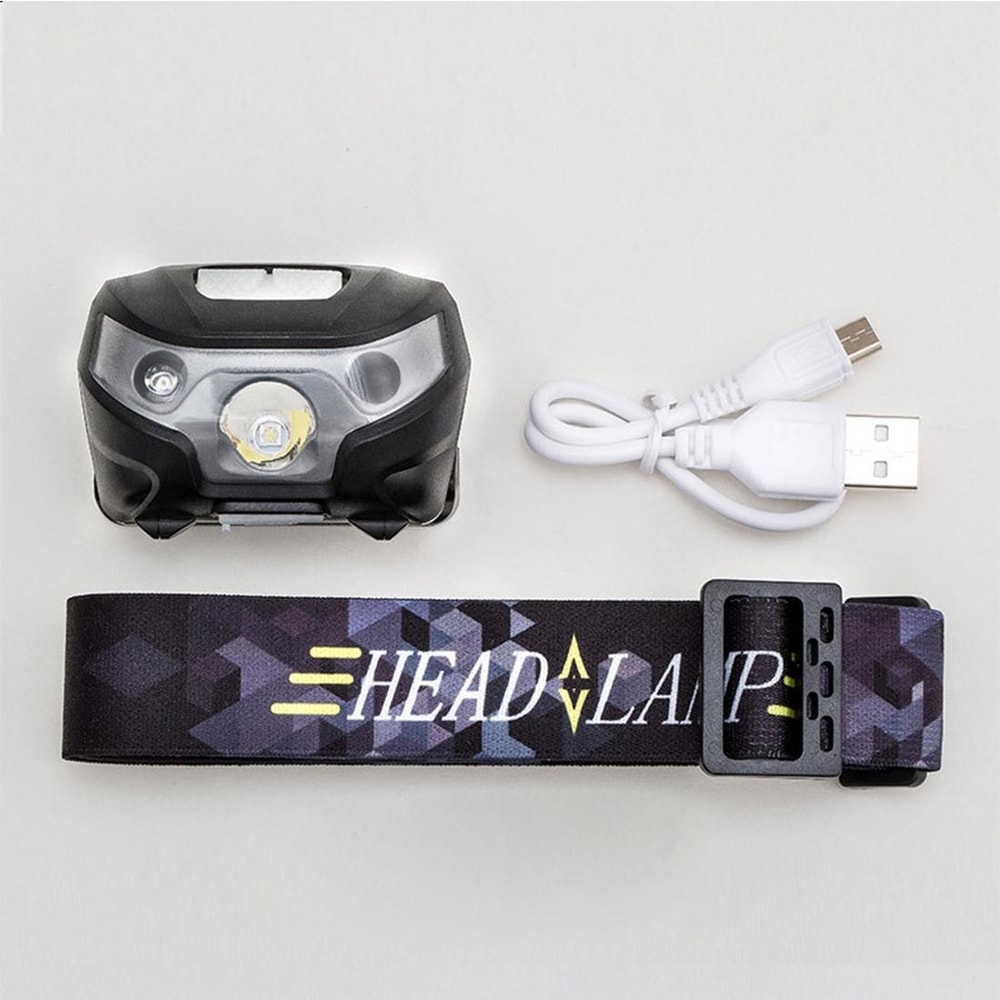 Rechargeable LED Headlamp With Motion Sensor Waterproof 4 Modes 4