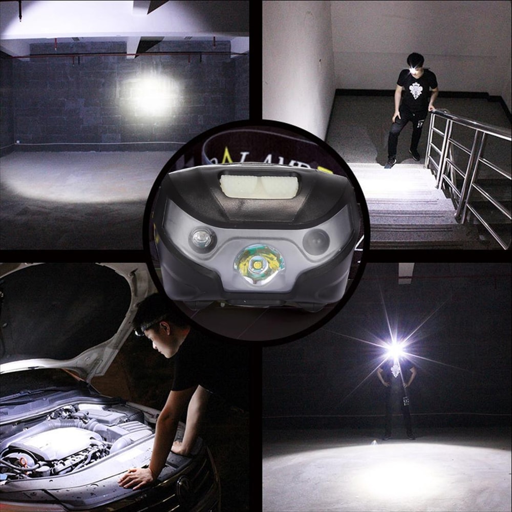 Rechargeable LED Headlamp With Motion Sensor Waterproof 4 Modes 7
