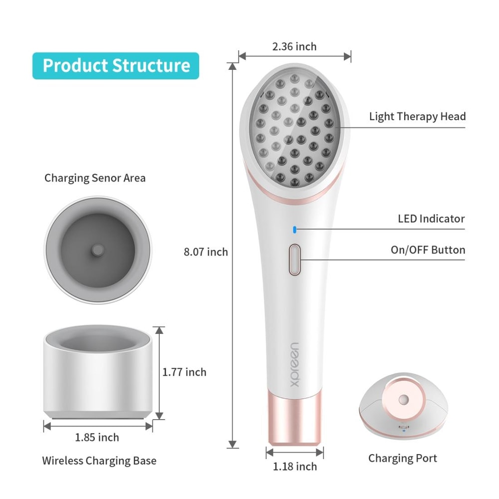 LED Acne Treatment Device With Blue Red Light Therapy Rechargeable Wand 7
