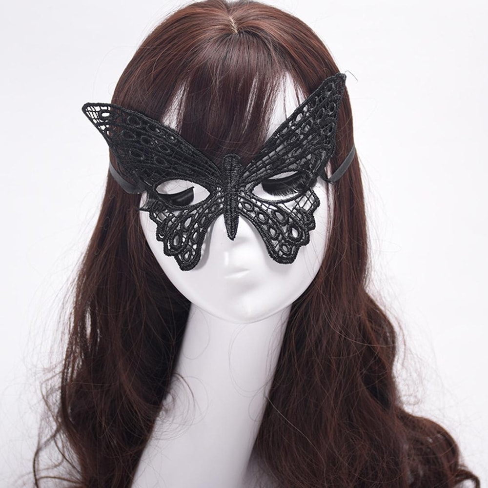 Elegant Lace Bat Masquerade Mask for Halloween Party and Venetian Costume Events