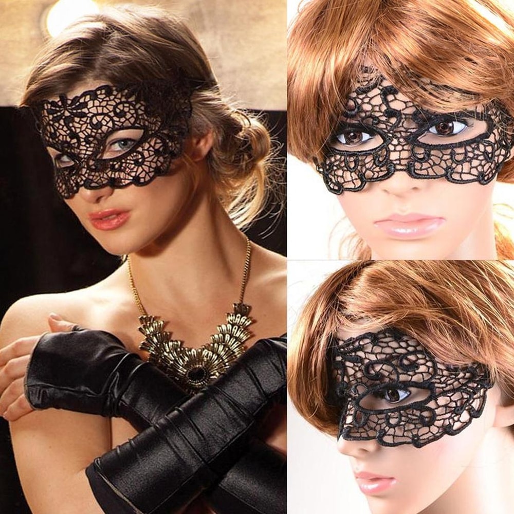 Elegant Lace Bat Masquerade Mask for Halloween Party and Venetian Costume Events