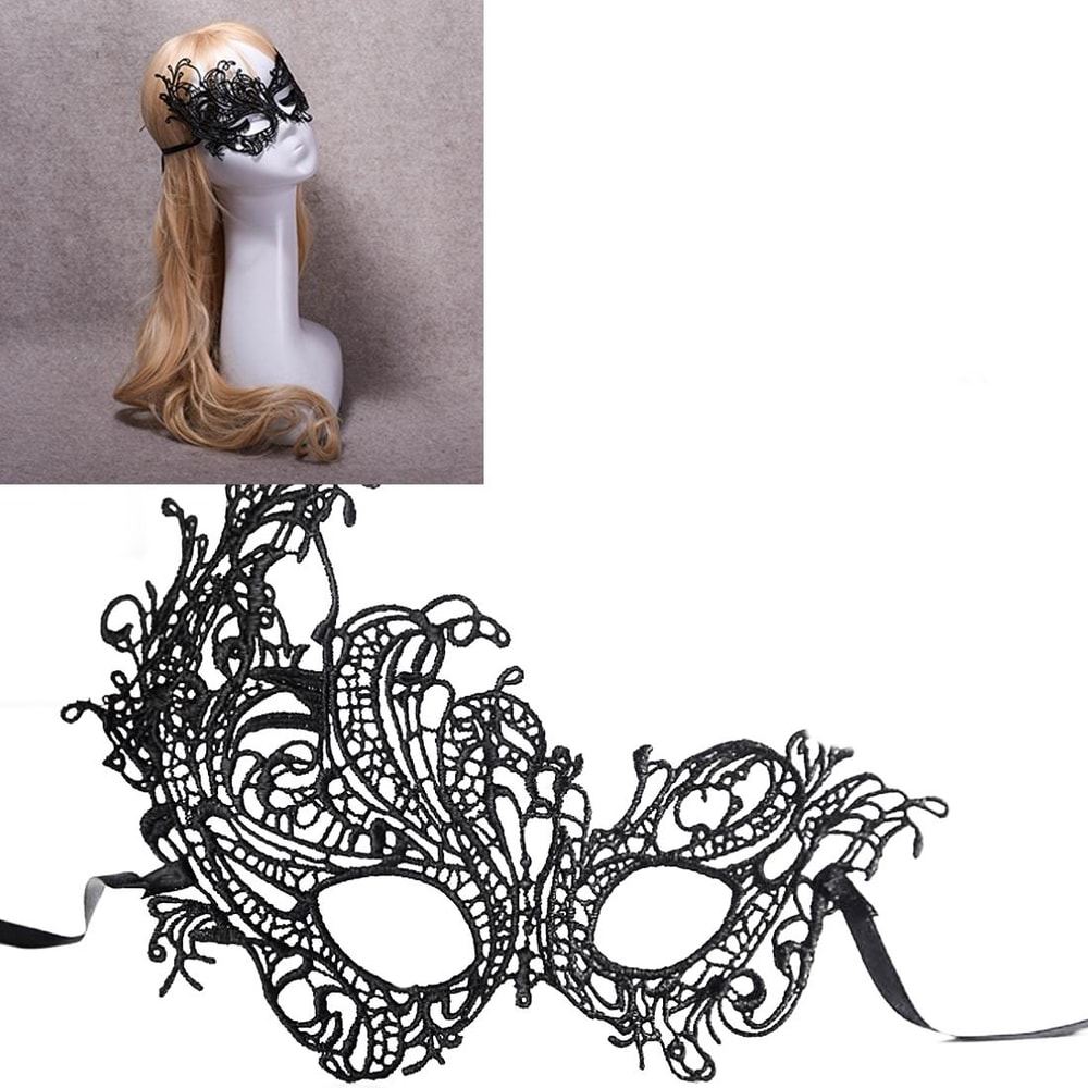 Elegant Lace Bat Masquerade Mask for Halloween Party and Venetian Costume Events