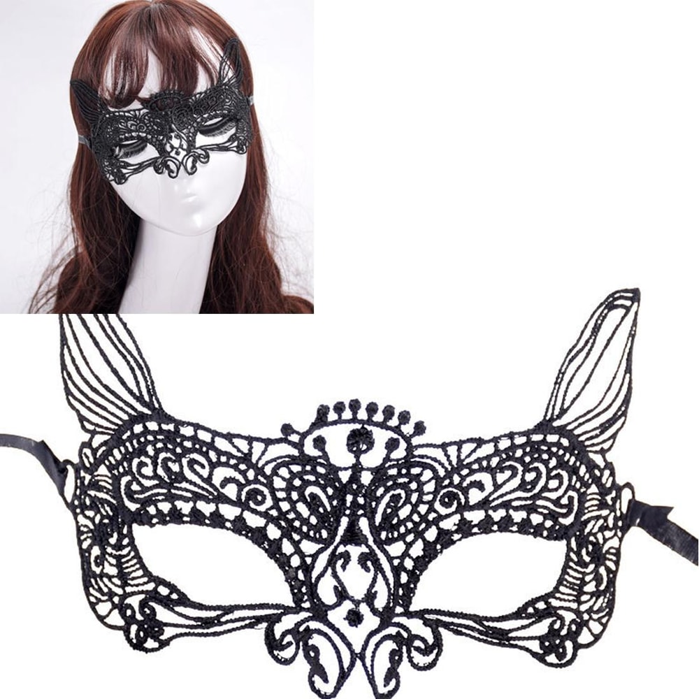 Elegant Lace Bat Masquerade Mask for Halloween Party and Venetian Costume Events