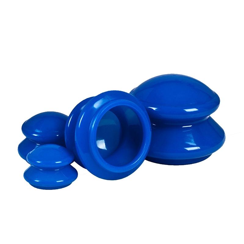 4 Cup Silicone Cupping Therapy Set for Cellulite Massage and Muscle Relief