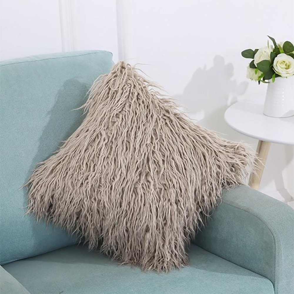 Luxury Faux Fur Pillow Cover Soft Velvet Plush Cushion Cover For Sofa Bed Cozy Room Decor 10