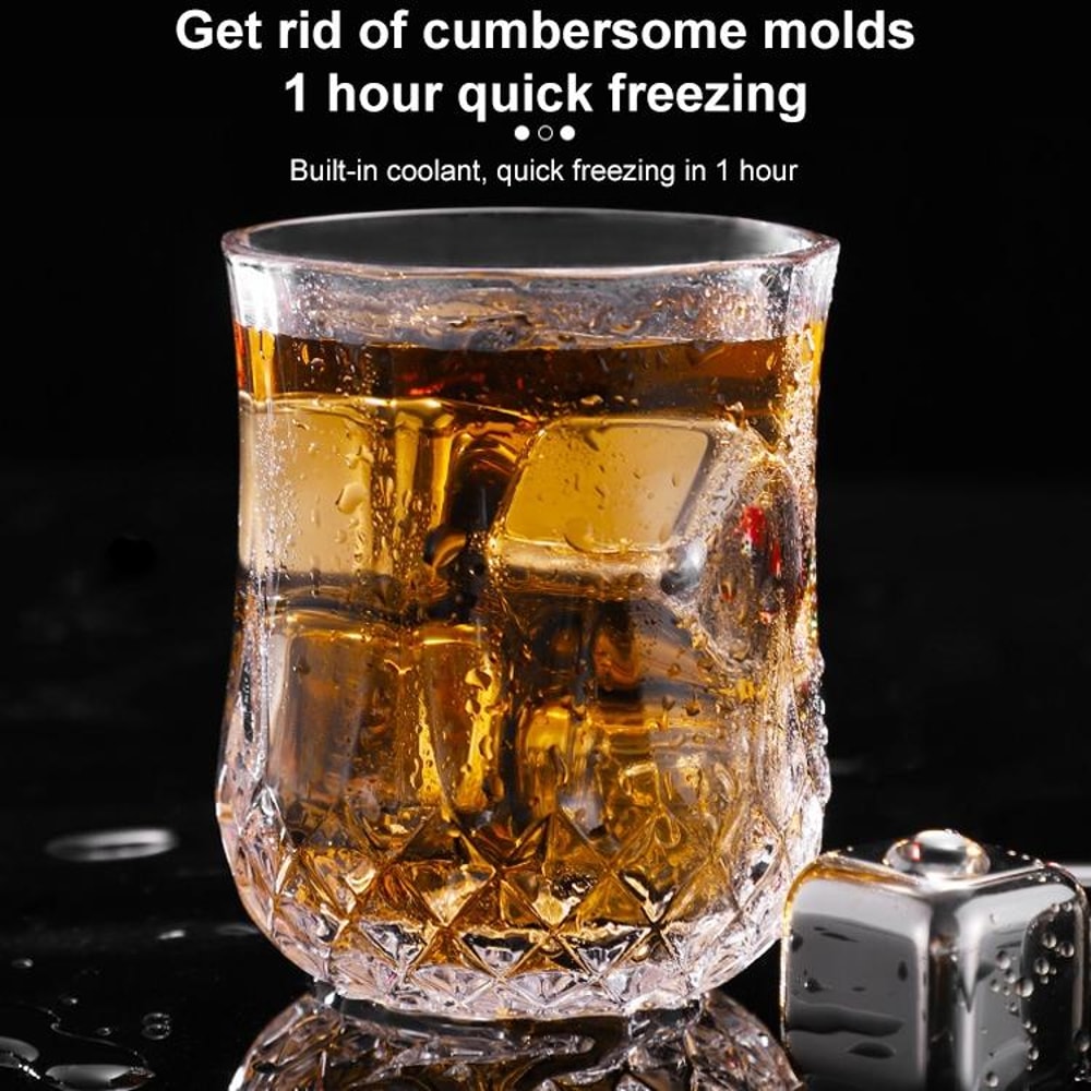 Premium Whiskey Stones Stainless Steel Ice Cubes For Chilled Drinks Without Dilution 3