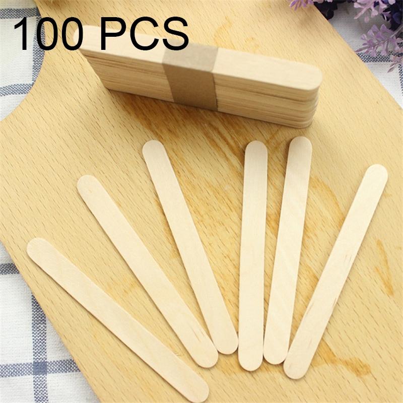 100PCS Wooden Wax Sticks Disposable Spatulas For Waxing Crafts Ice Cream Use 1