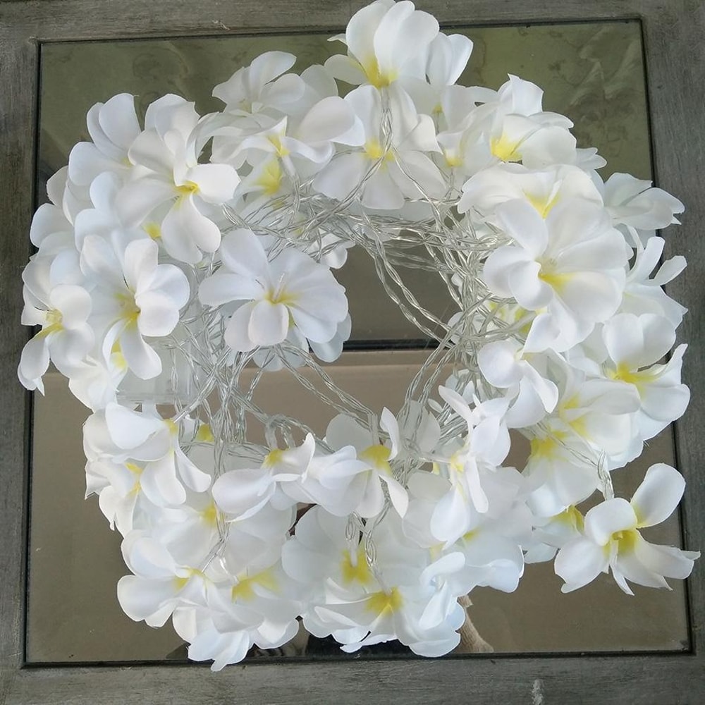 Flower LED String Lights Battery Powered Warm White Garland For Bedroom Party Decor 1