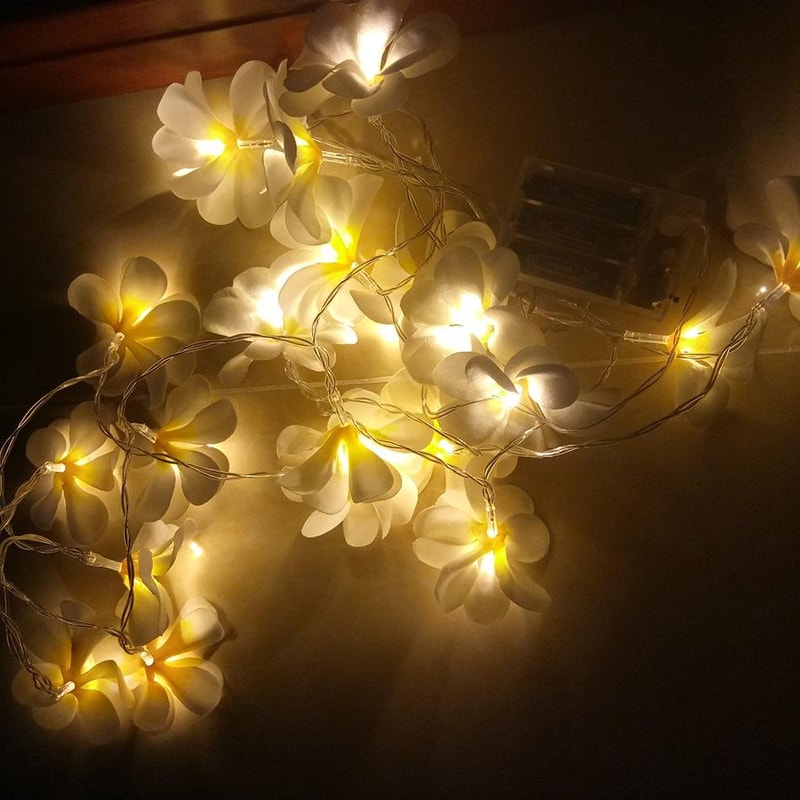 Flower LED String Lights Battery Powered Warm White Garland For Bedroom Party Decor 3