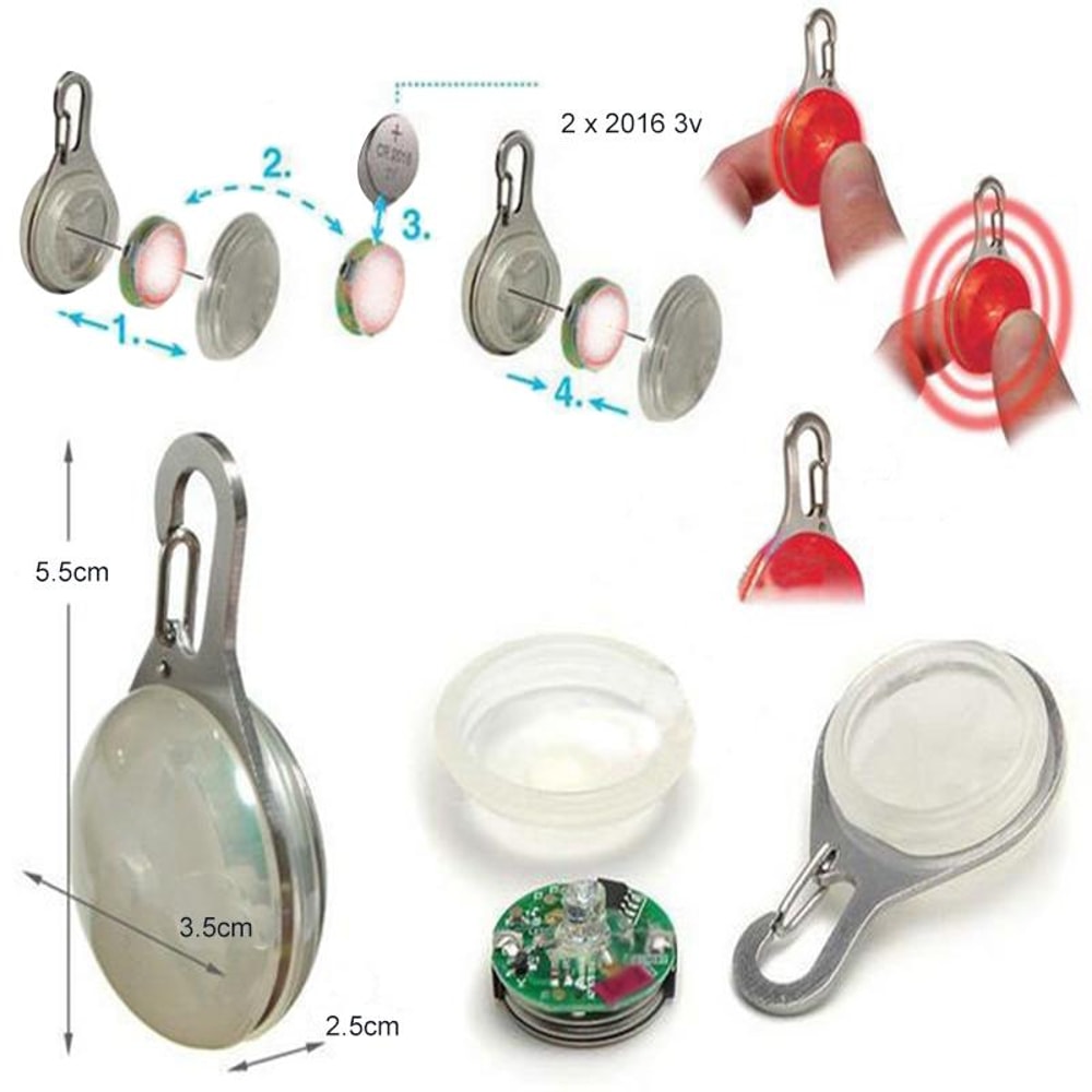 LED Pet Collar Pendant For Dogs Cats Night Safety Light 2