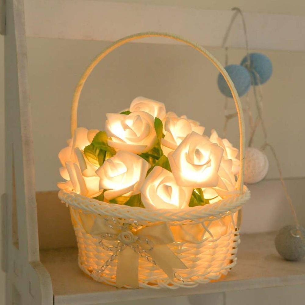 Rose Blossom Fairy String Lights Battery Powered Warm White LED Garland For Weddings And Home Decor 1