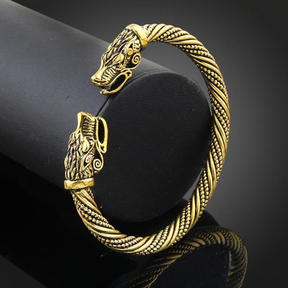 Dragon Head Viking Bracelet For Men Stainless Steel Norse Wrist Cuff Jewelry 6