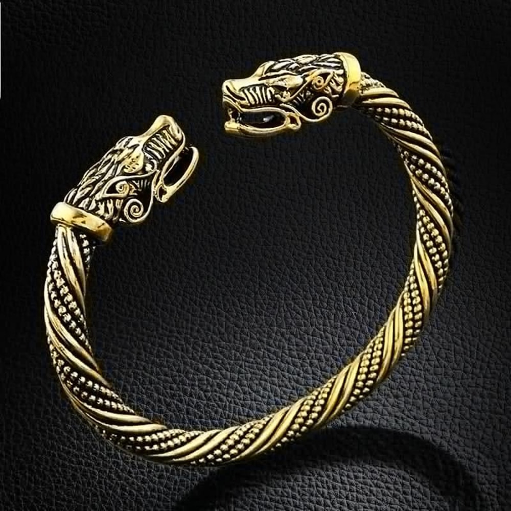 Dragon Head Viking Bracelet For Men Stainless Steel Norse Wrist Cuff Jewelry 2