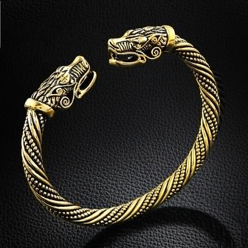Dragon Head Viking Bracelet For Men Stainless Steel Norse Wrist Cuff Jewelry 2