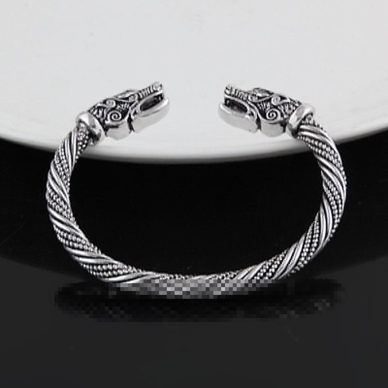 Dragon Head Viking Bracelet For Men Stainless Steel Norse Wrist Cuff Jewelry 4