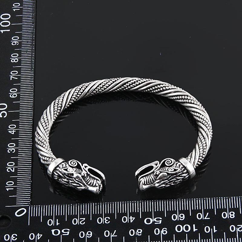 Dragon Head Viking Bracelet For Men Stainless Steel Norse Wrist Cuff Jewelry 5